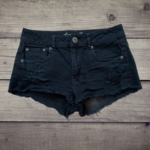 American Eagle Pants - American Eagle Black Denim Shorts - s. 4